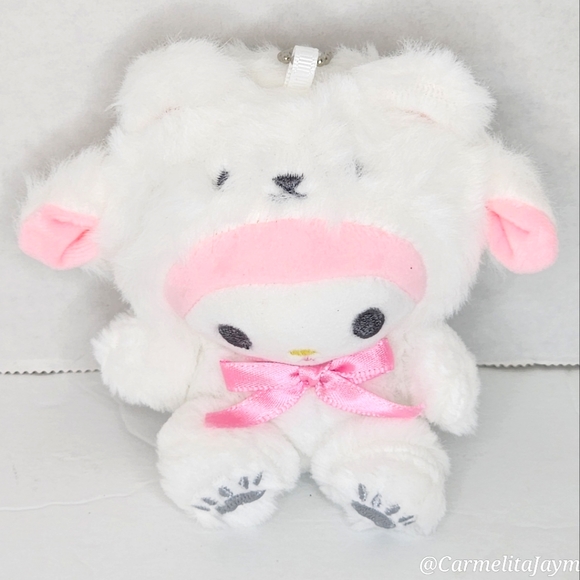 MY MELODY π»ββοΈ Pink & White Polar Bear Suit Sanrio Key Chain βγNWTγβ - Picture 5 of 7